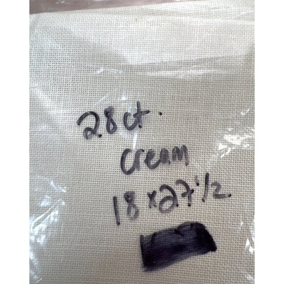 28 Ct Cream Cross Stitch Linen Fabric 18" X 27.5" High-Quality Craft Material - Picture 2 of 2